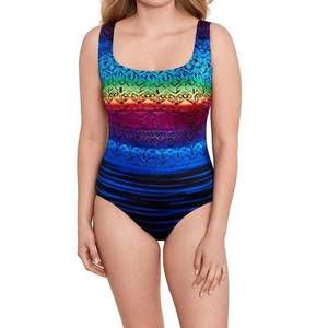 NEW LONGITUDE mombasa double x-back tank one piece brown in multicolor